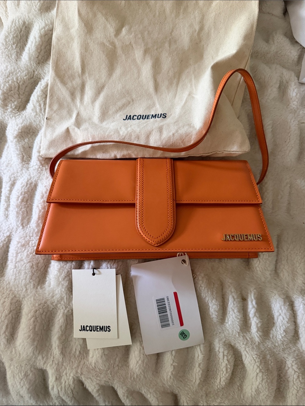 Jacquemus Bright Orange Leather Shoulder Clutch